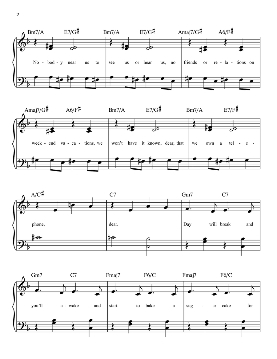 Tea For Two Easy Piano scores gallery preview page 2