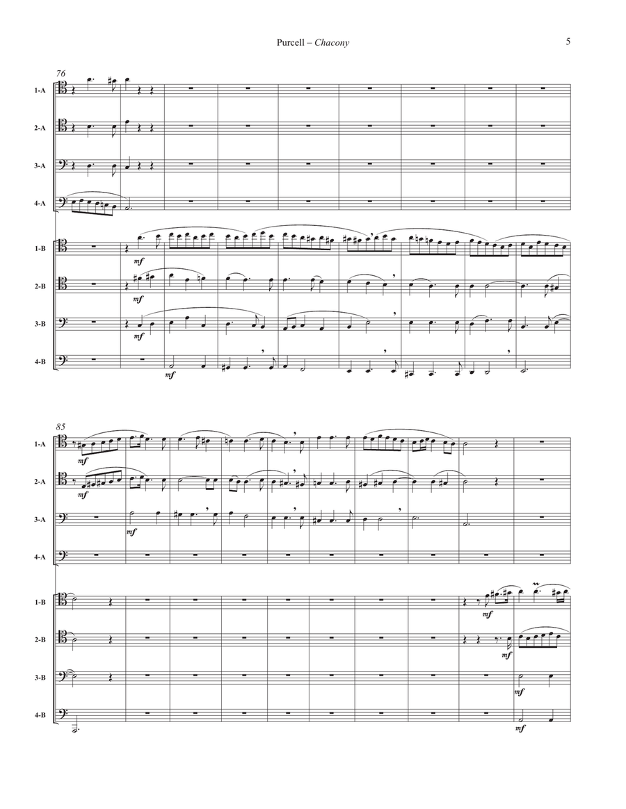 Chacony for 8-part Trombone Ensemble Brass Ensemble scores gallery preview page 5