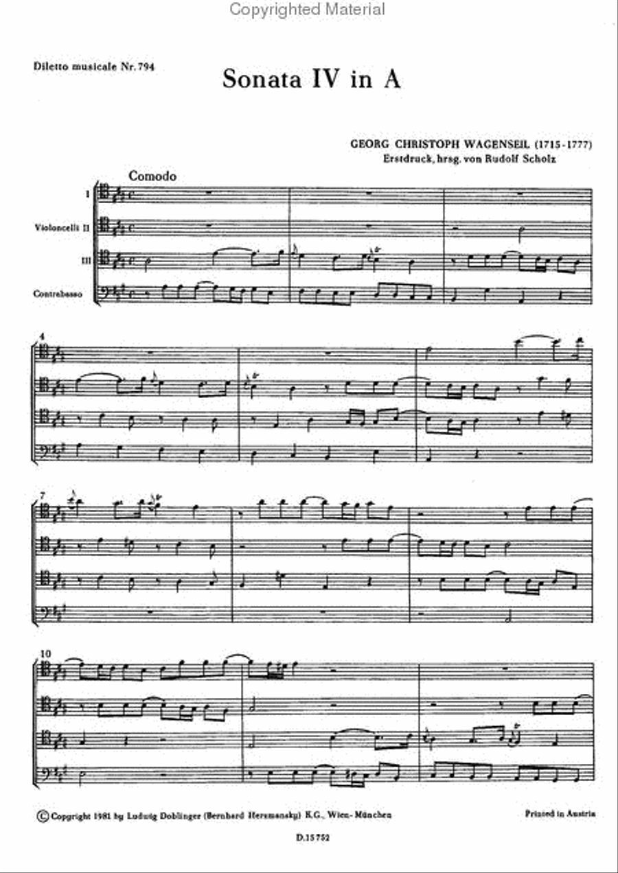 Sonate 4 A-Dur Score and Part scores gallery preview page 2