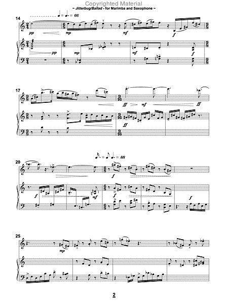 Jitterbug/Ballad for Alto/Soprano Saxophone and Marimba