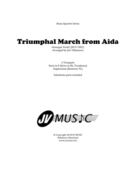 Triumphal March from Aida for Brass Quartet image number null