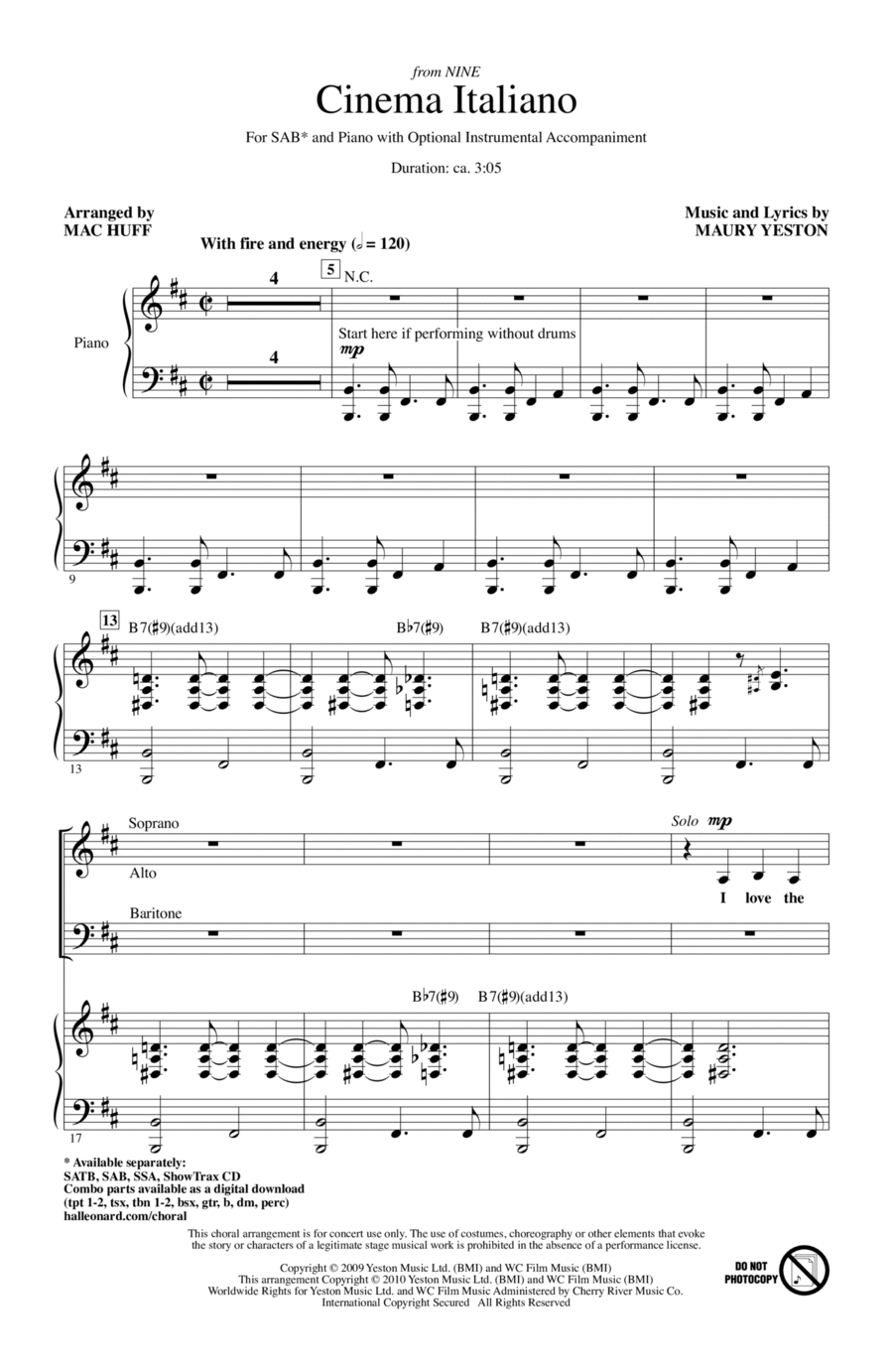 Cinema Italiano Cinema Italiano 3-Part scores gallery preview page 1