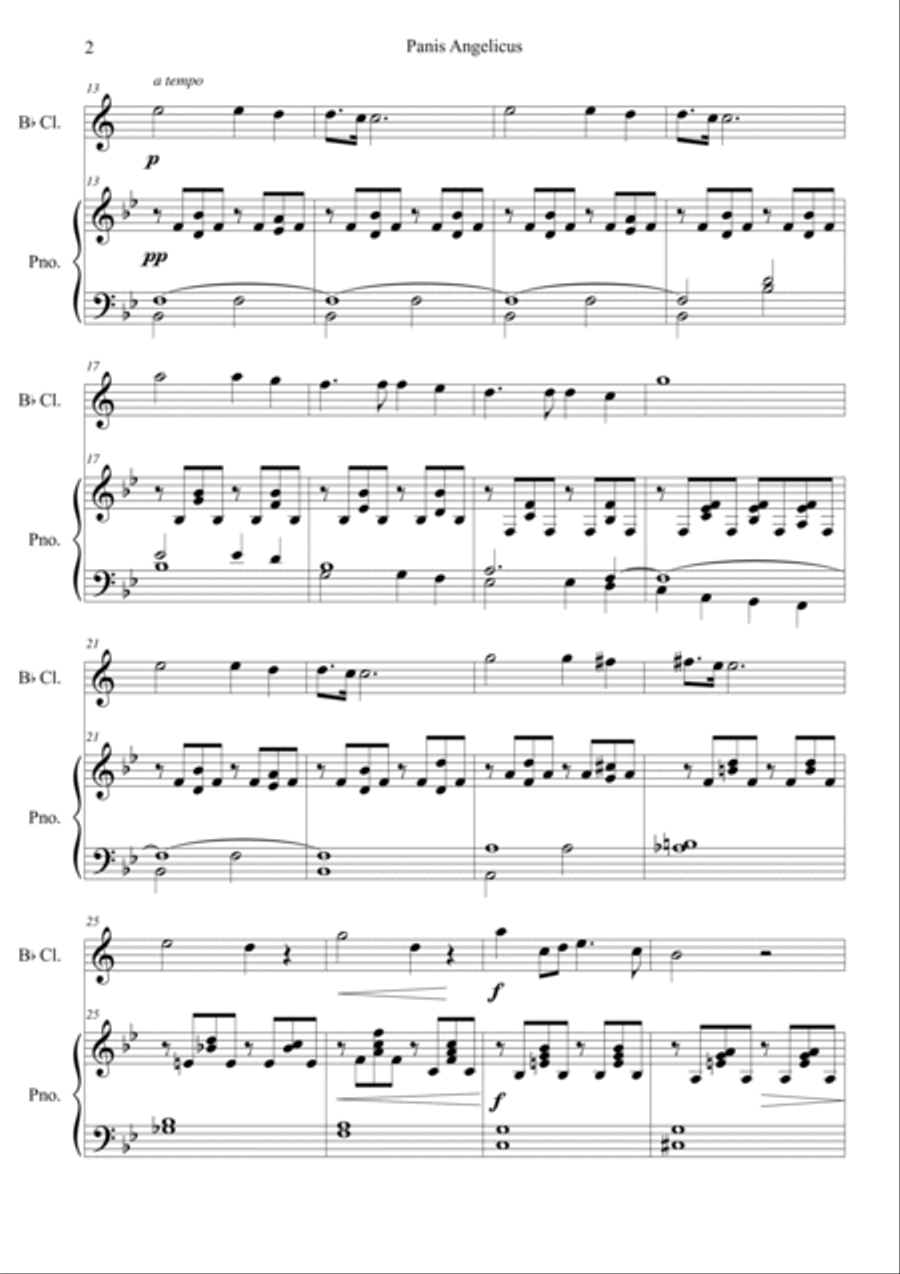 Panis Angelicus in Bb Clarinet Solo scores gallery preview page 2