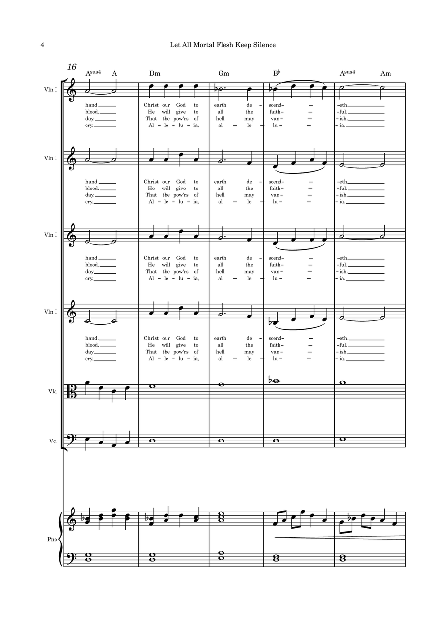 Let All Mortal Flesh Keep Silence 6 part strings and Piano Small Ensemble scores gallery preview page 4