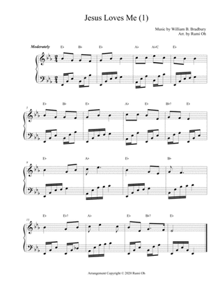 [Jesus Loves Me] Favorite hymns arrangements with 3 levels of difficulties for beginner and intermed