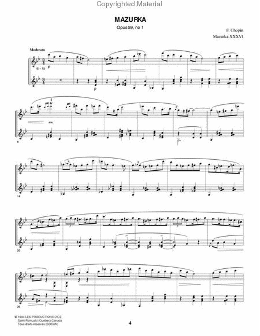Mazurkas, op. 59, Vol. 10 Classical Guitar scores gallery preview page 2