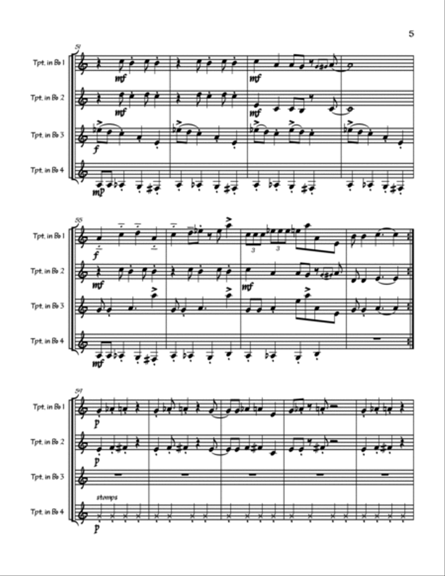 Dummy! Dummy! Brass Quartet scores gallery preview page 5
