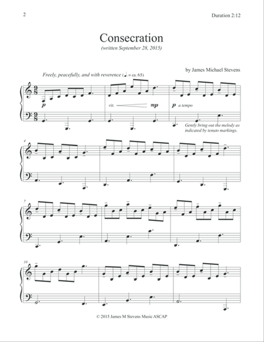 Consecration Piano Solo scores gallery preview page 2