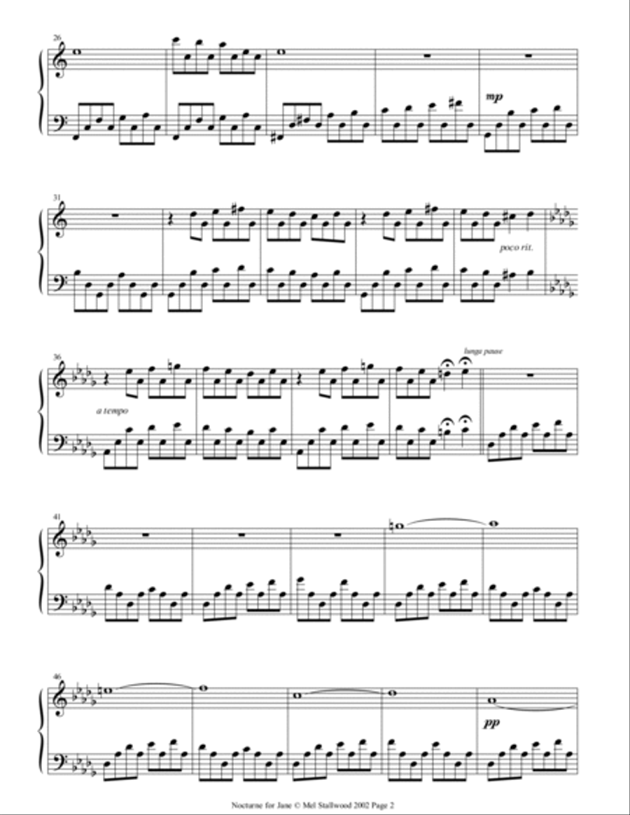 Nocturne for Jane Piano Solo scores gallery preview page 2