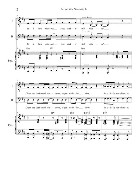 Let A Little Sunshine In (Solos and SATB) image number null