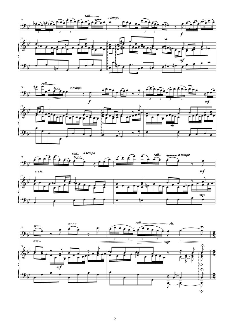 Vivaldi - Cello Sonata No.1 in B flat Op.14 RV 47 for Cello and Cembalo (or Piano) String Duet scores gallery preview page 2