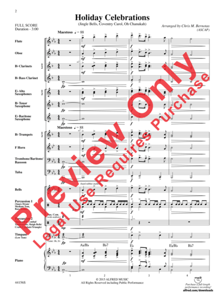 Holiday Celebrations Concert Band scores gallery preview page 2