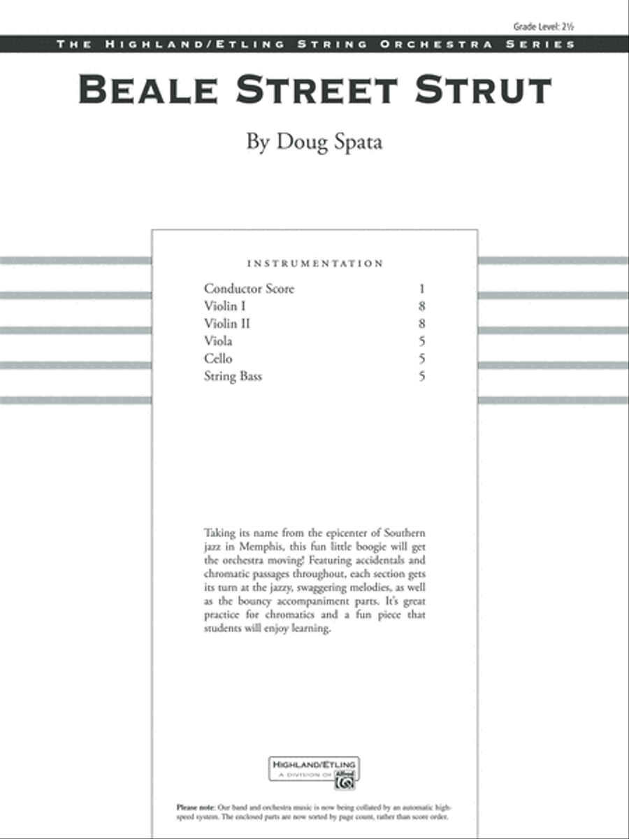 Beale Street Strut: Score String Orchestra scores gallery preview page 1