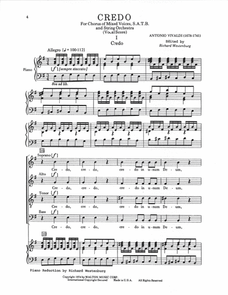 Credo (Vocal Score)