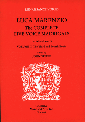 Book cover for Luca Marenzio: The Complete Five Voice Madrigals Volume 2