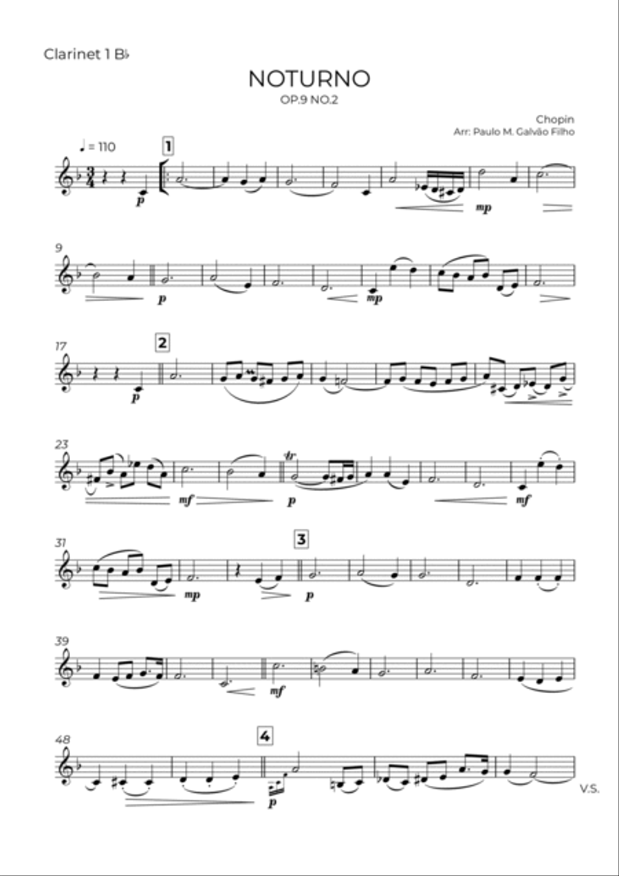 NOTURNO OP.9 NO.2 - CHOPIN - CLARINET TRIO Clarinet Trio scores gallery preview page 6