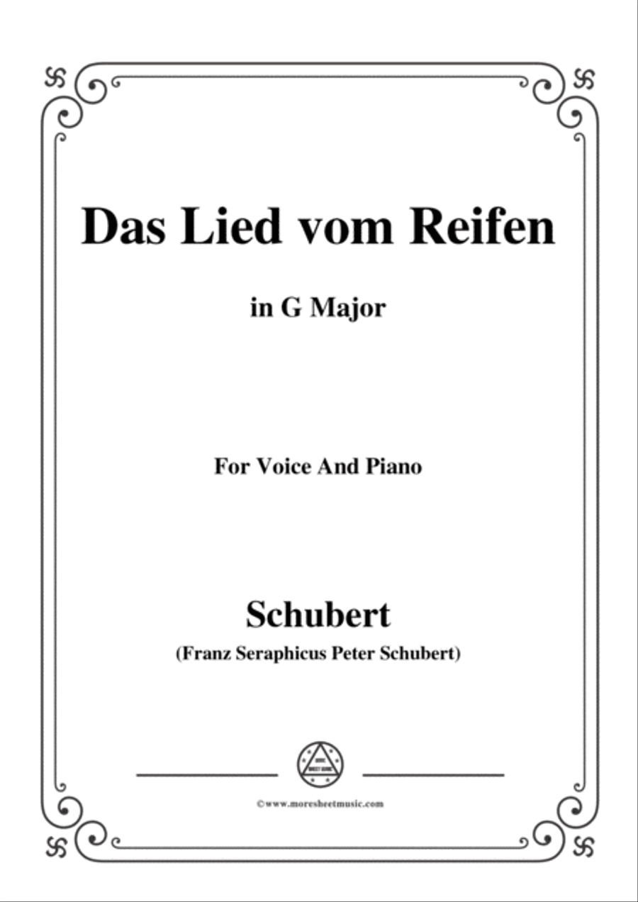 Schubert-Das Lied vom Reifen(Song of the Frost),D.532,in G Major,for Voice&Piano Voice scores gallery preview page 1