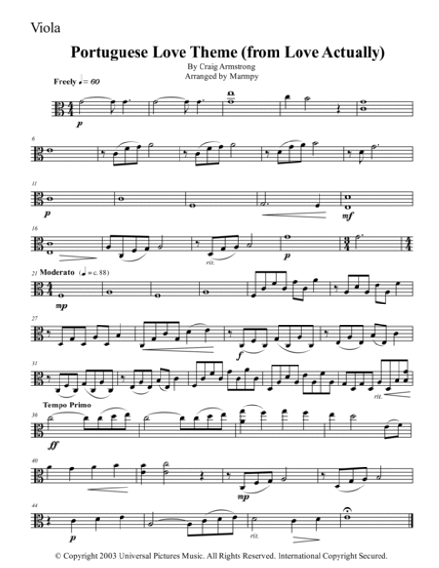 Portuguese Love Theme Portuguese Love Theme String Quartet scores gallery preview page 3