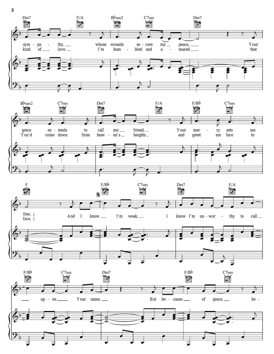 Unashamed Piano, Vocal, Guitar scores gallery preview page 2