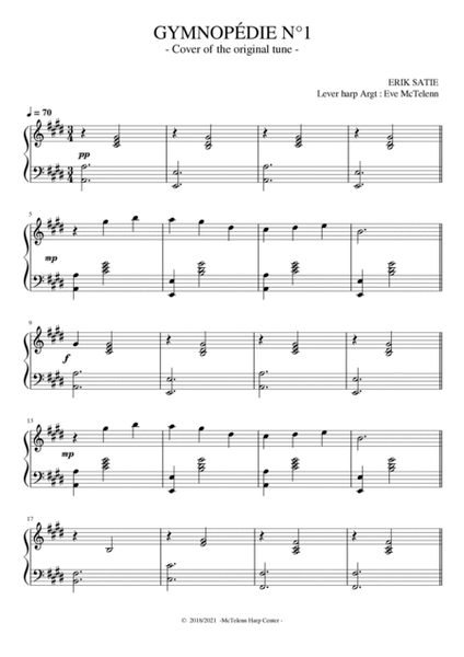 Gymnopédie n°1 - Erik Satie - intermediate & 34 String Harp | McTelenn Harp Center image number null