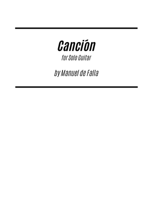 Book cover for Canción (for Solo Guitar) (Melody only)