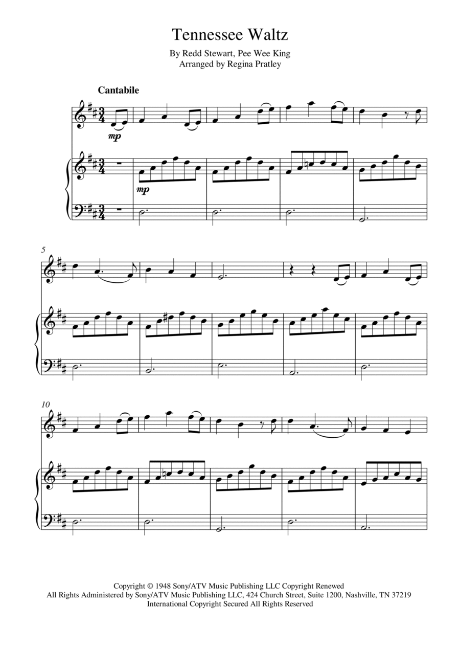 Tennessee Waltz Tennessee Waltz Violin Solo scores gallery preview page 1