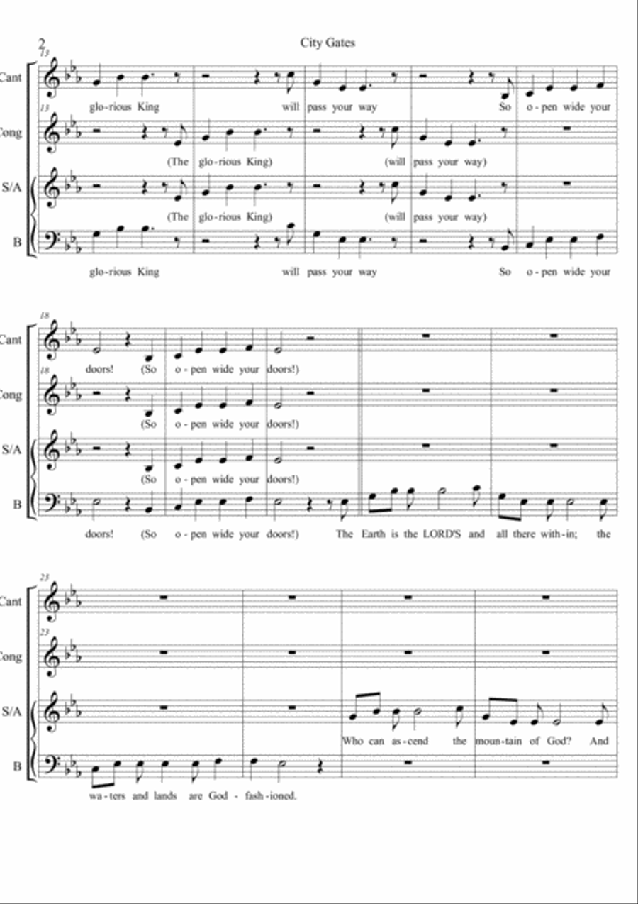 City Gates (Eb)-02a Singers edition 3-Part scores gallery preview page 2