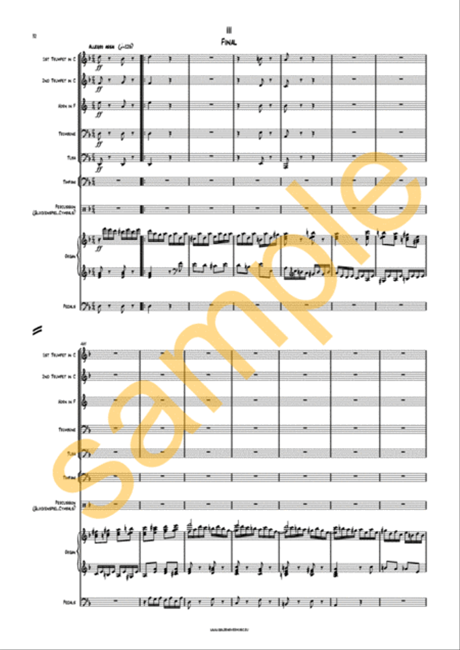 Symphony no. 1 opus 42 for Organ and Orchestra Organ scores gallery preview page 9