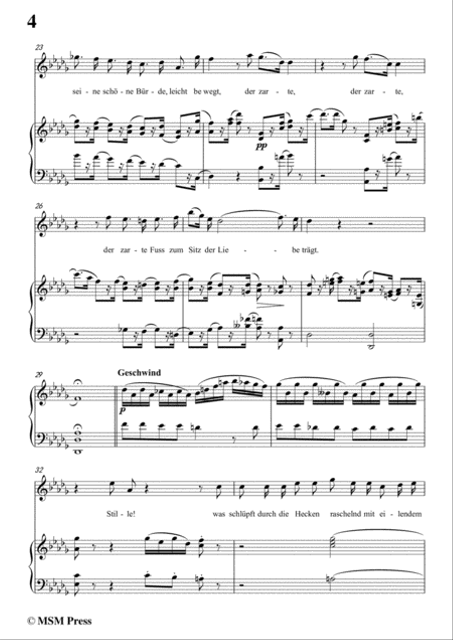 Schubert-Die Erwartung,Op.116,in D flat Major,for Voice&Piano Voice scores gallery preview page 6