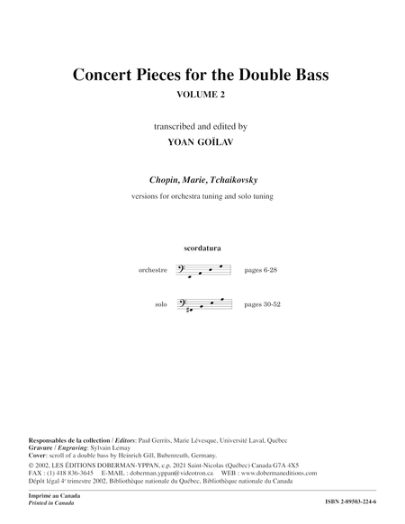 Concert Pieces for the Double Bass, Vol. 2 (bass / piano)