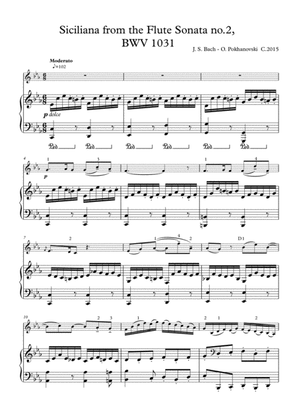 Book cover for Bach-Pokhanovski Siciliana arranged for violin and piano