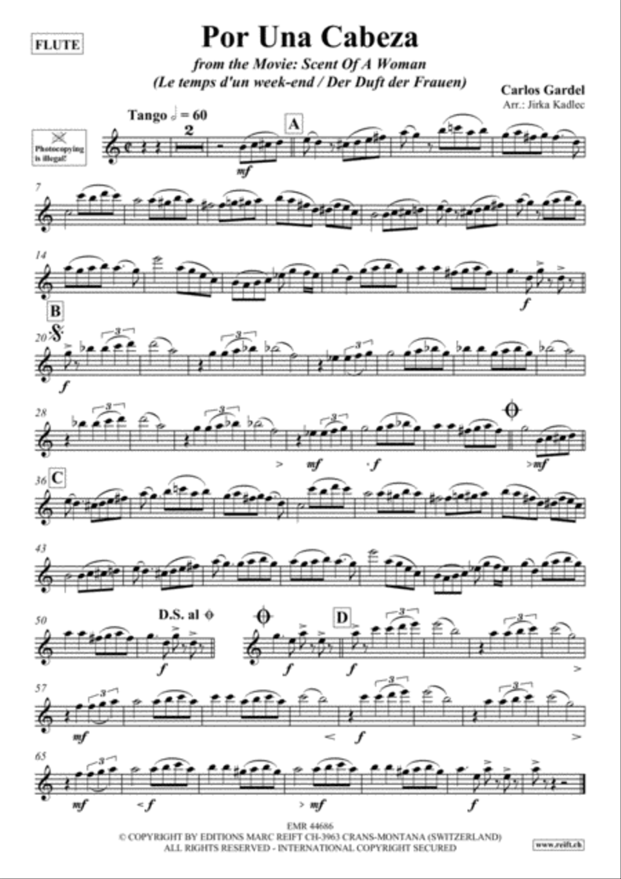 Por Una Cabeza Flute Solo scores gallery preview page 2