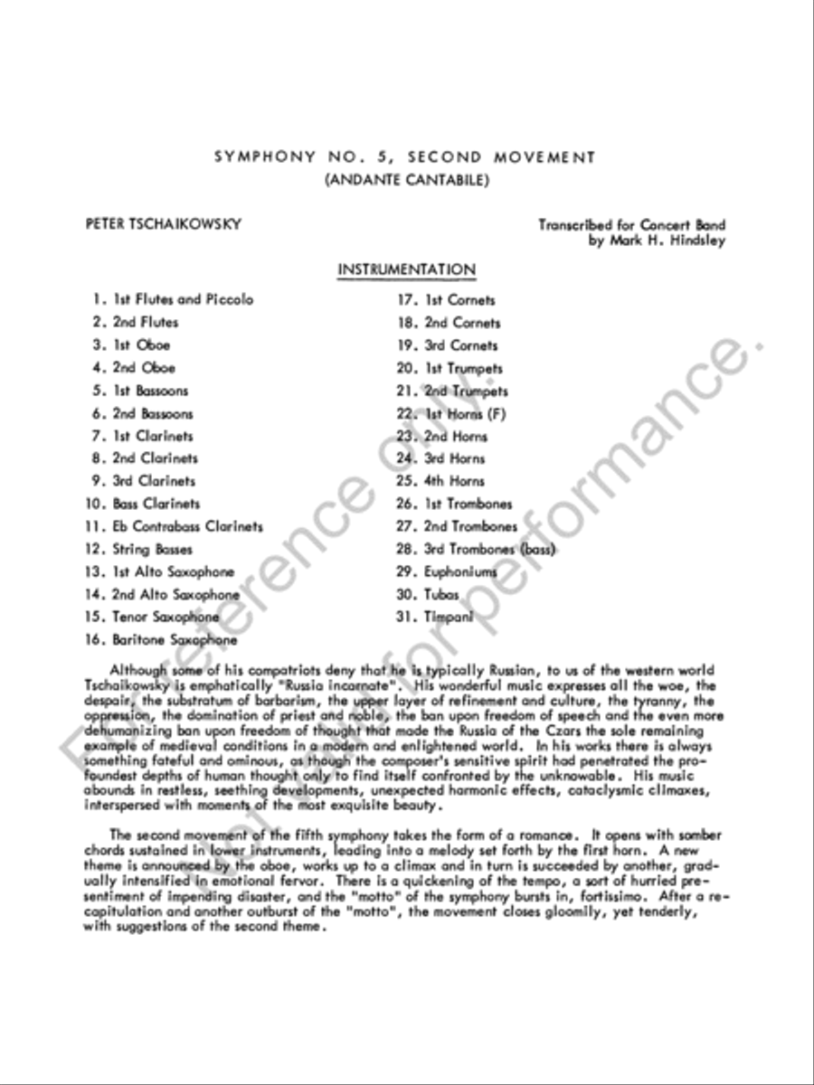 Symphony No. 5 Concert Band scores gallery preview page 3