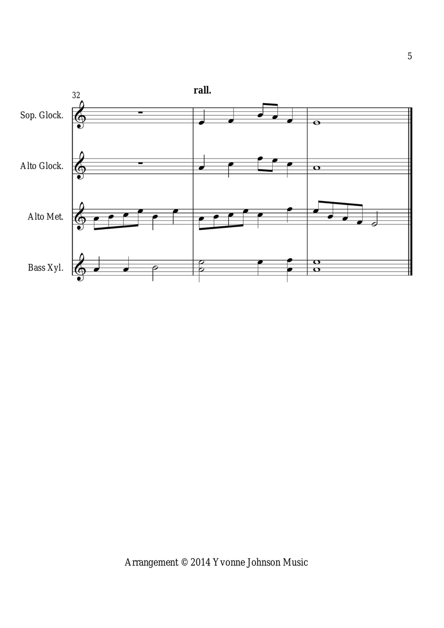 Sakura - For Orff Ensemble Percussion Ensemble scores gallery preview page 5