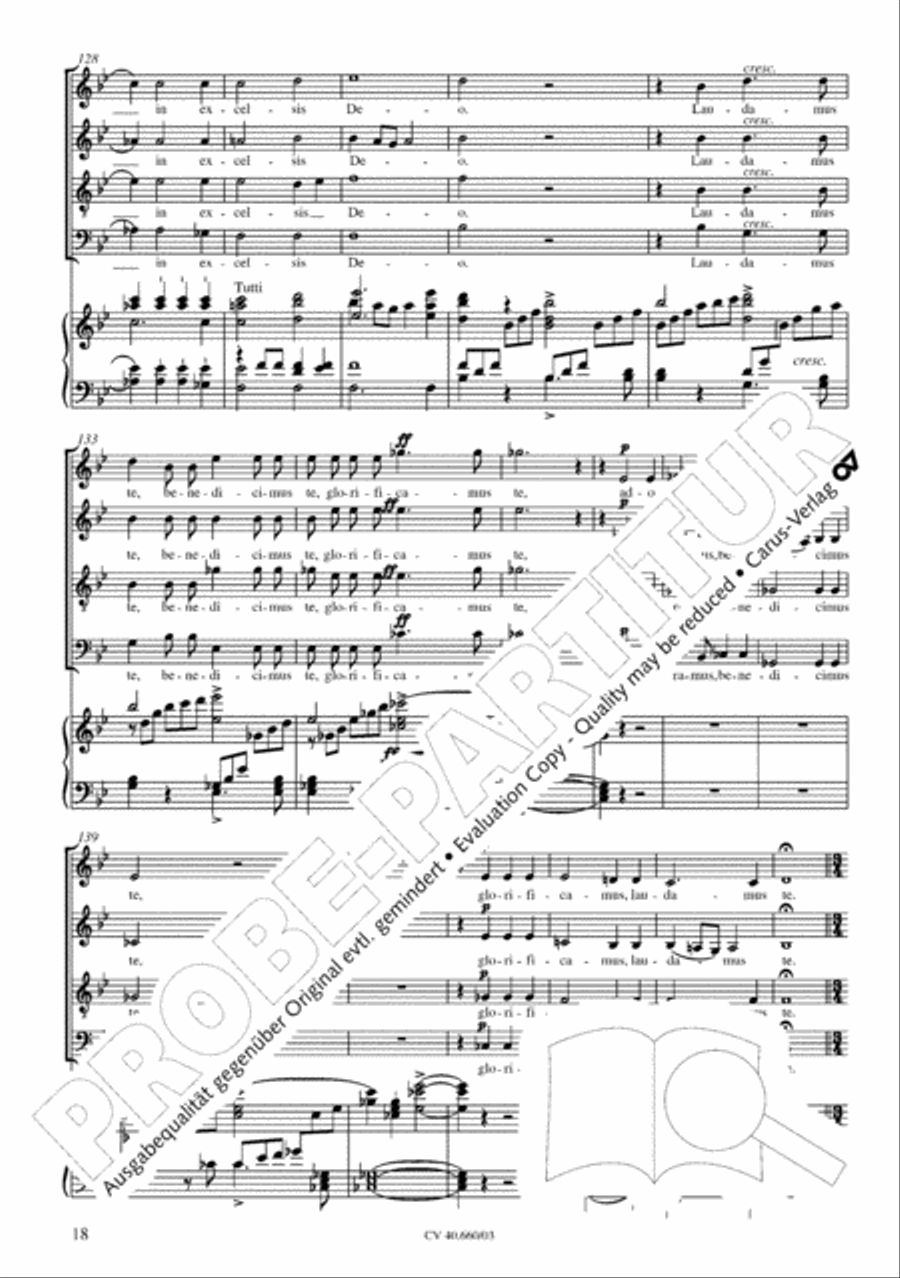 Mass in E flat major (Messe in Es) SATTB scores gallery preview page 19
