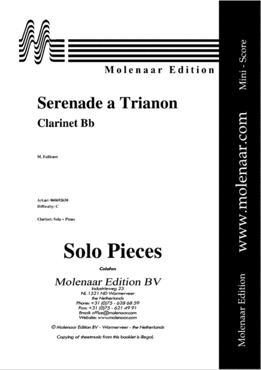 Serenade a Trianon Clarinet Solo scores gallery preview page 2