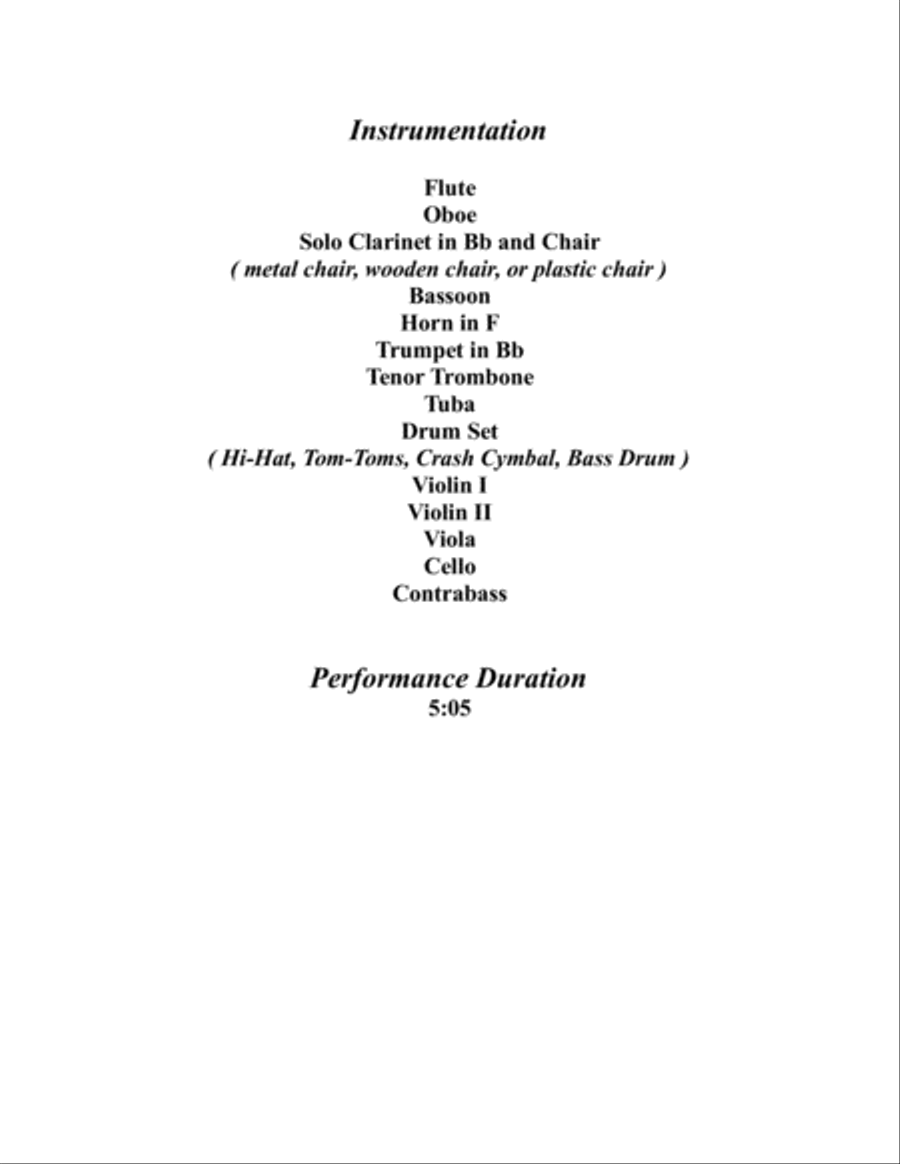 Concerto for Clarinet, Chair, and Orchestra. Movement I. Allegro. Full Orchestra scores gallery preview page 2