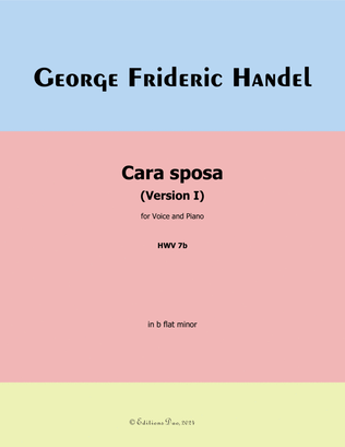 Book cover for Cara sposa(Version I),by Handel,in b flat minor