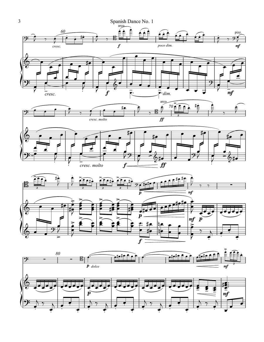 Spanish Dance No. 1, Danza from La vida breve for cello and piano Piano scores gallery preview page 4