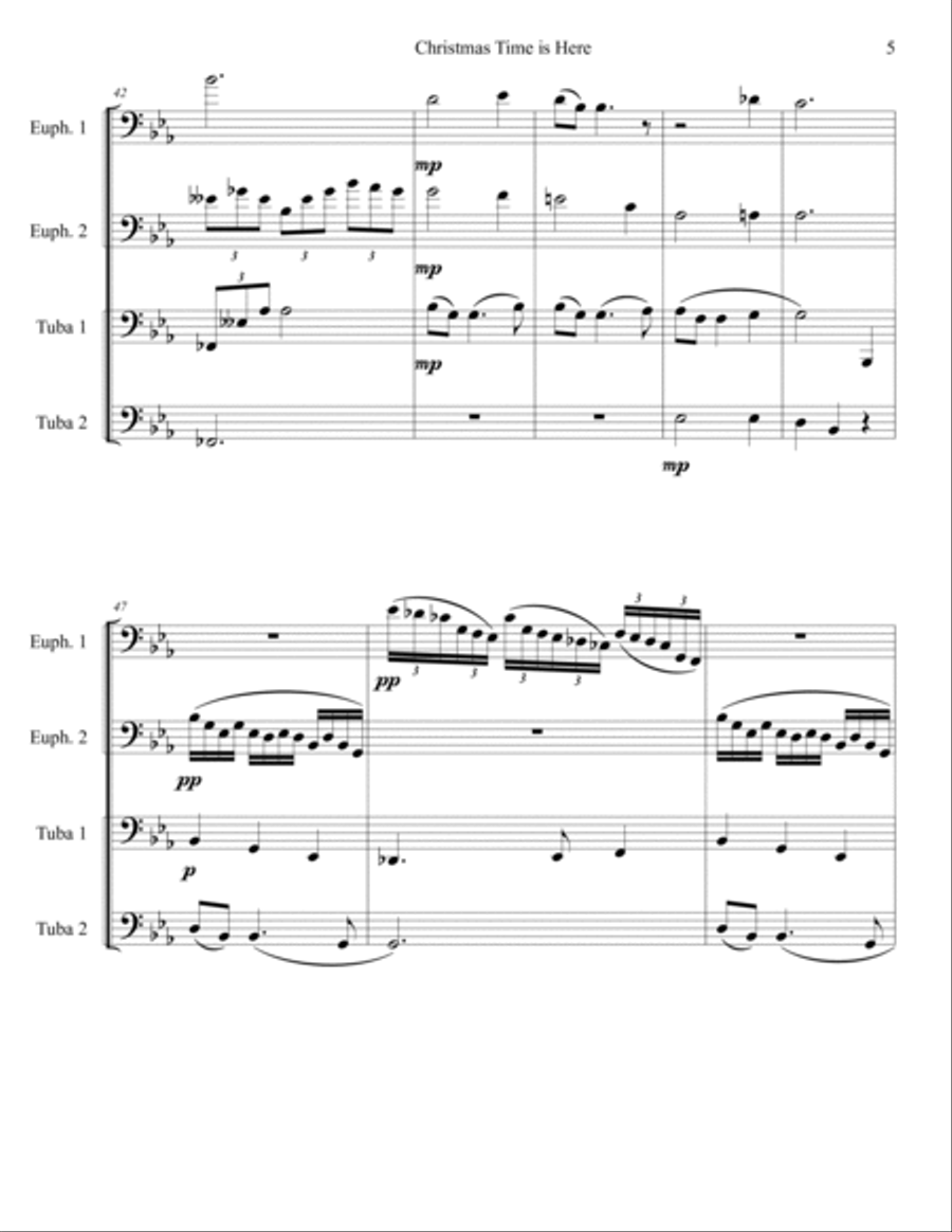 Christmas Time Is Here Brass Duet scores gallery preview page 5