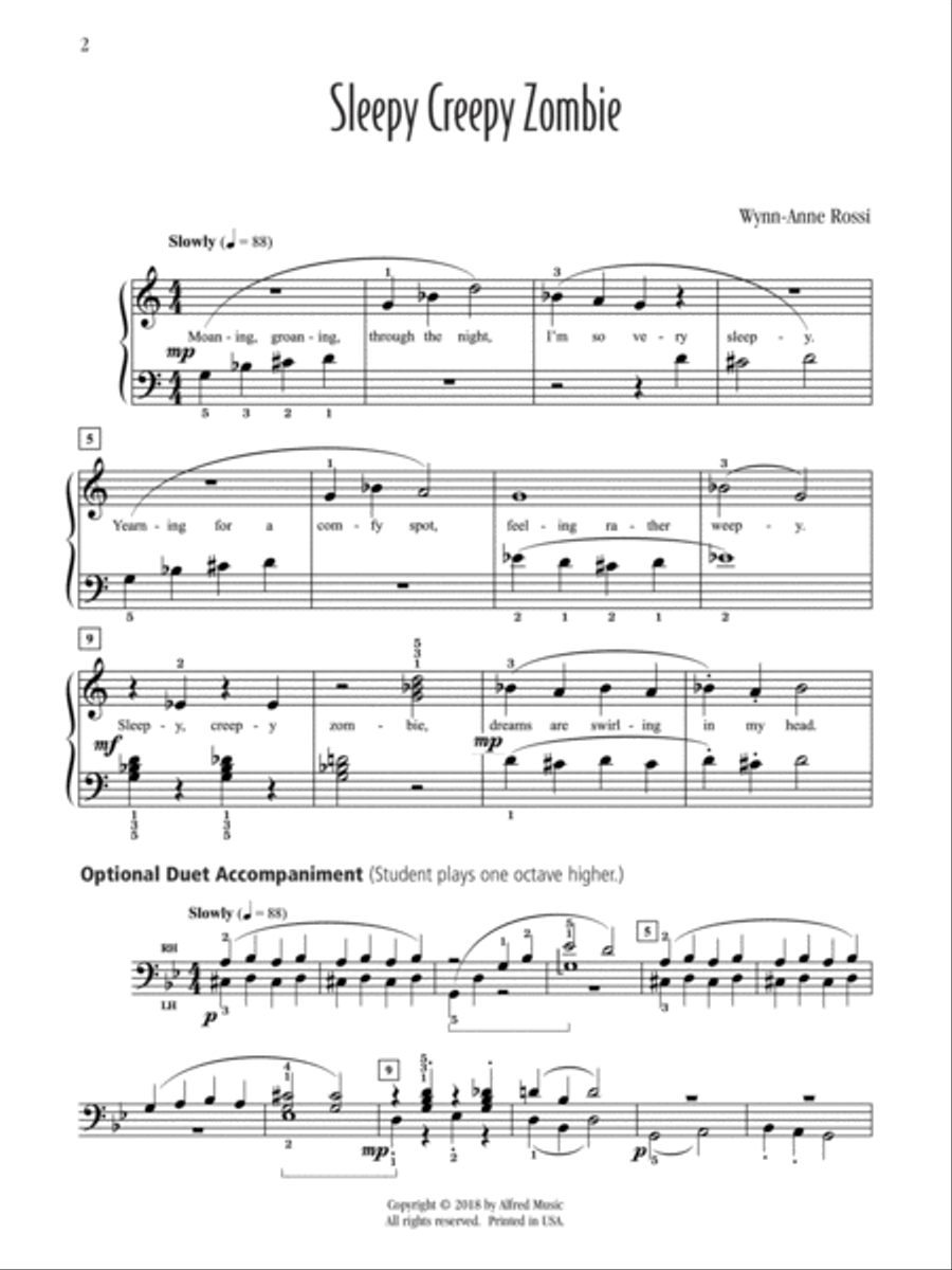 Sleepy Creepy Zombie Piano Solo scores gallery preview page 1