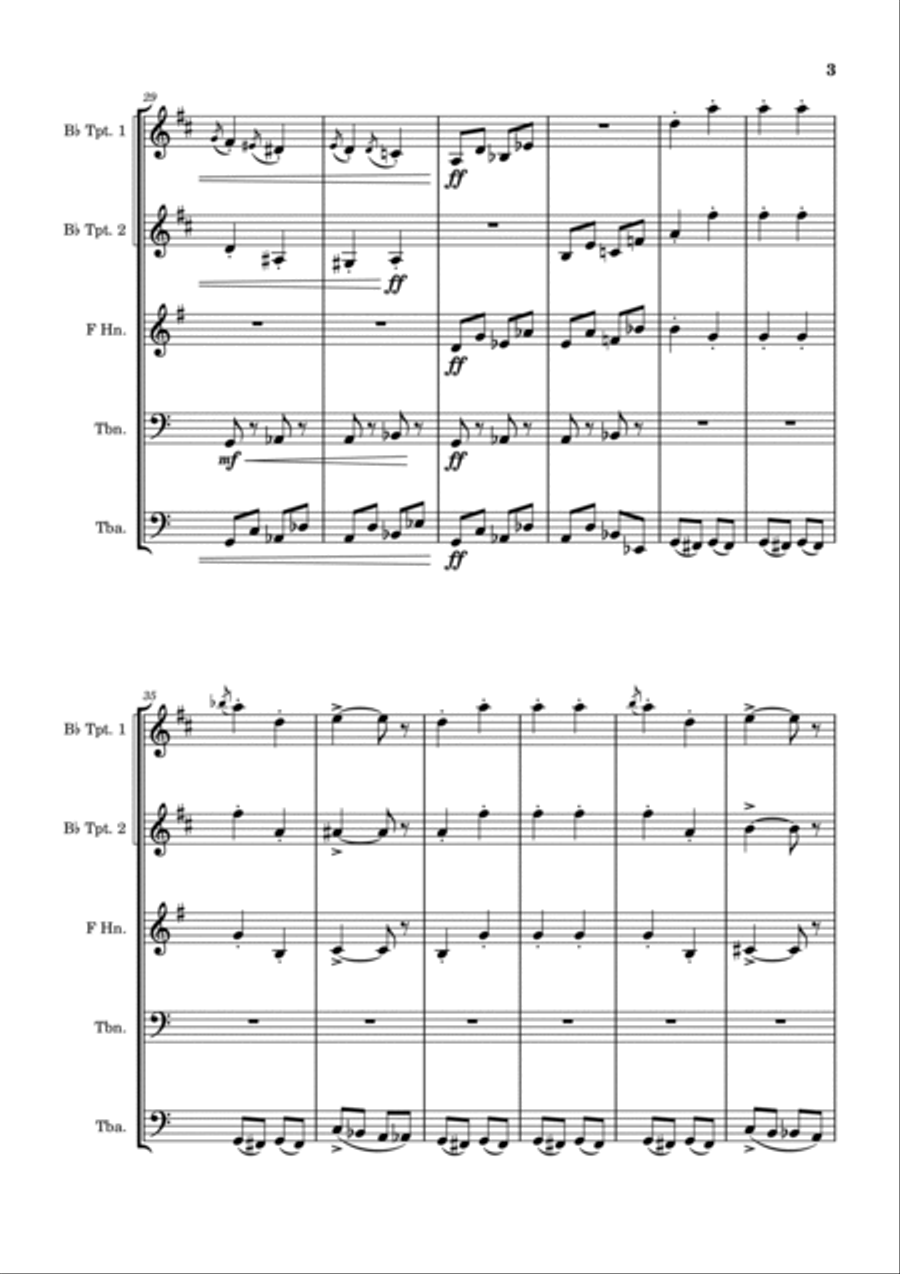 La Cabane sur des pattes de poule (Baba Yaga) - Pictures at an Exhibition Brass Ensemble scores gallery preview page 3
