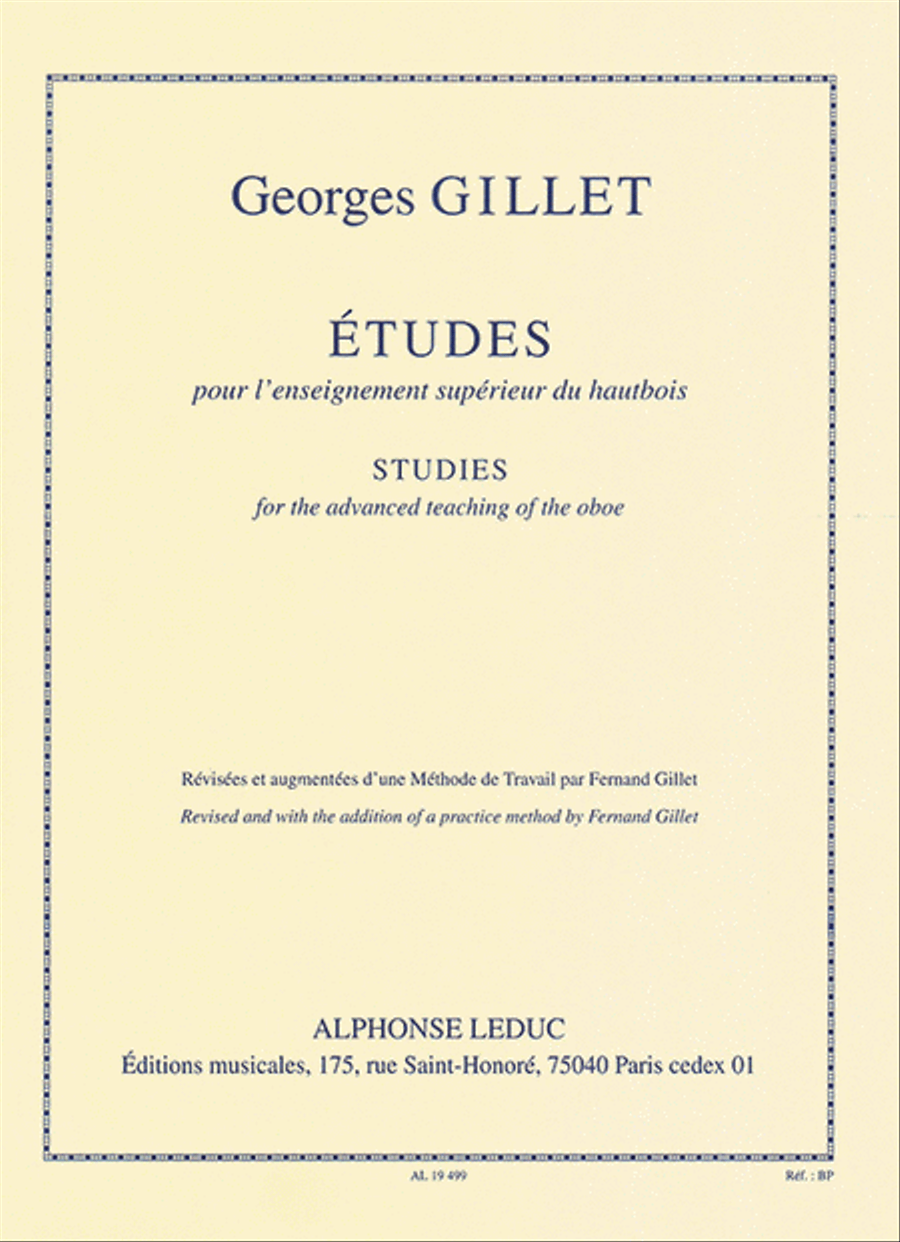 Etudes pour l'Enseignement Superieur du Hautbois Oboe Solo scores gallery preview page 1