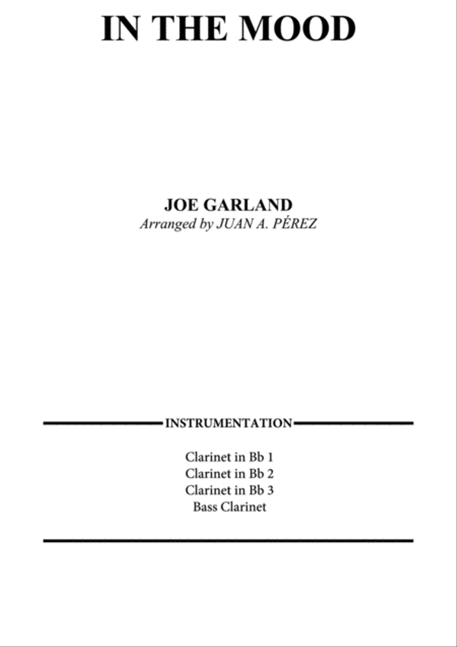 In The Mood Clarinet Quartet scores gallery preview page 1