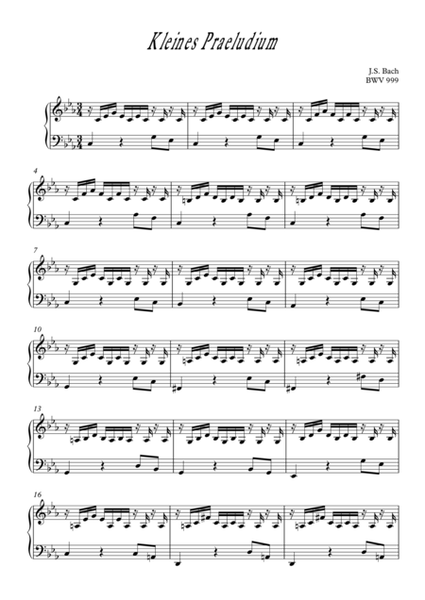 Prelude in C minor BWV 999 for piano