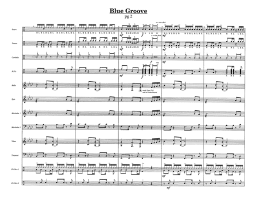 Blue Groove w/Tutor Tracks Percussion Ensemble scores gallery preview page 4