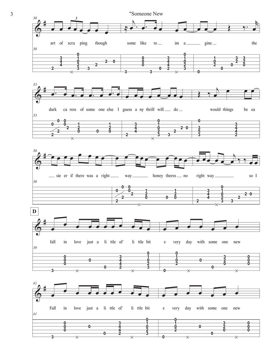 Someone New Guitar Tablature scores gallery preview page 3