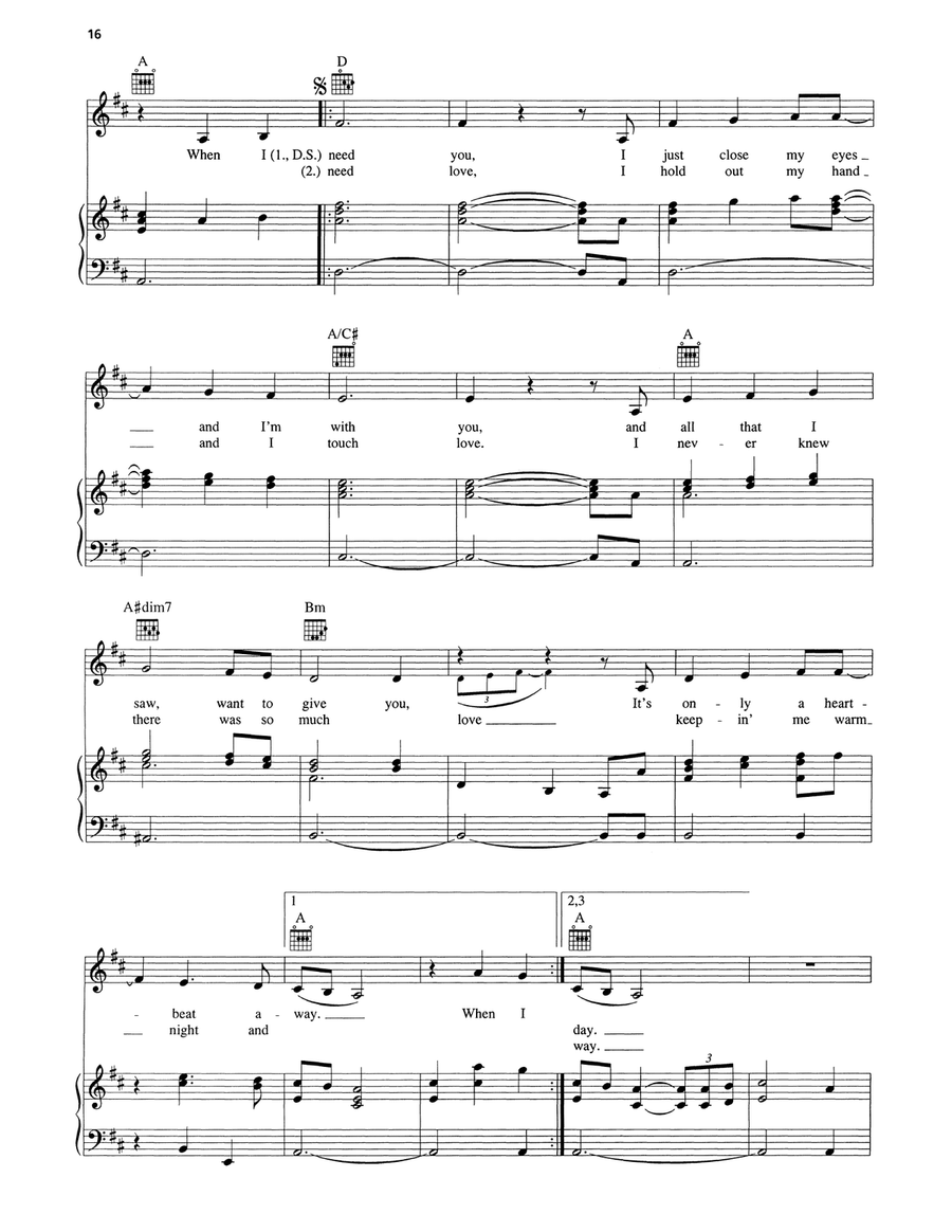 When I Need You Piano, Vocal, Guitar scores gallery preview page 2