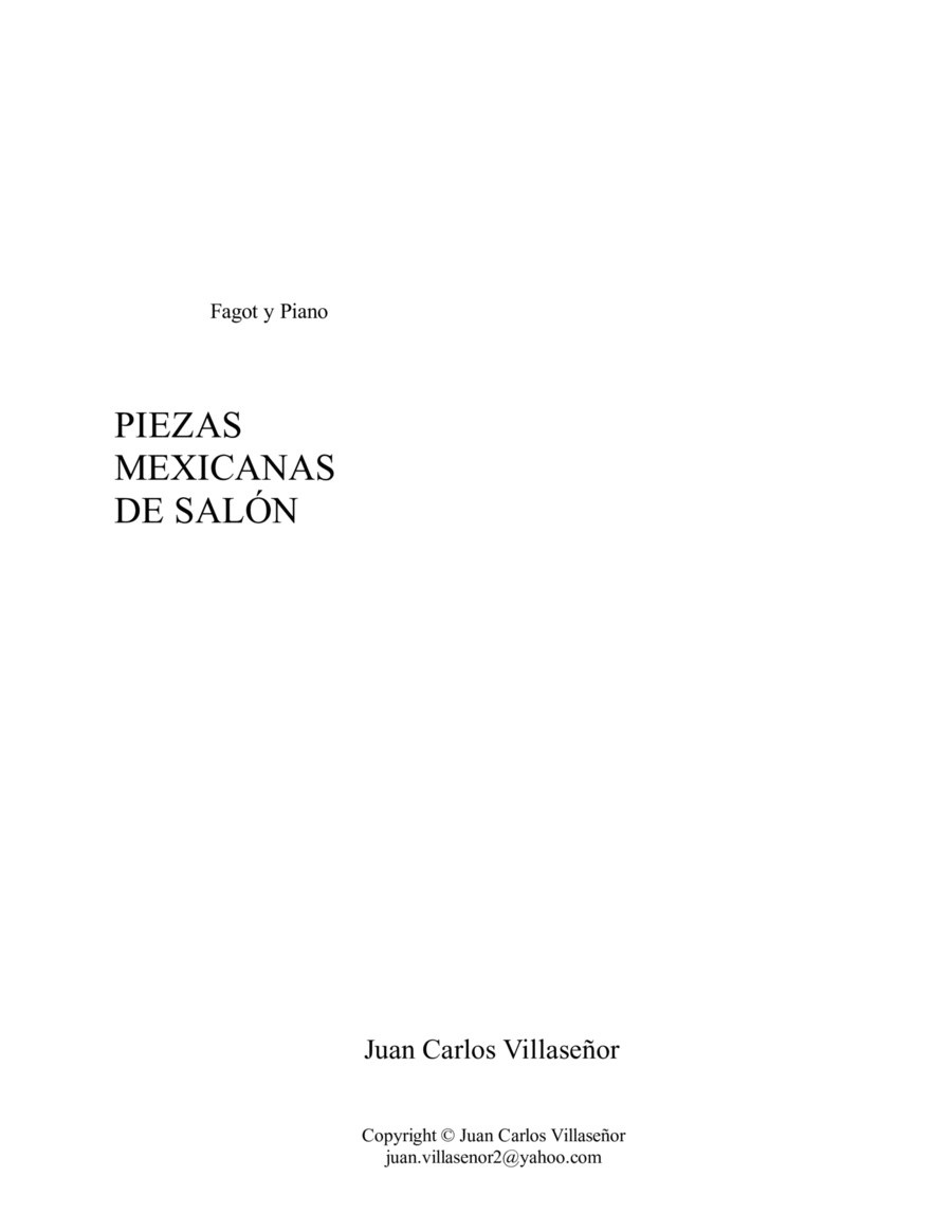 Piezas mexicanas de salón (bassoon part) Woodwind Ensemble scores gallery preview page 1