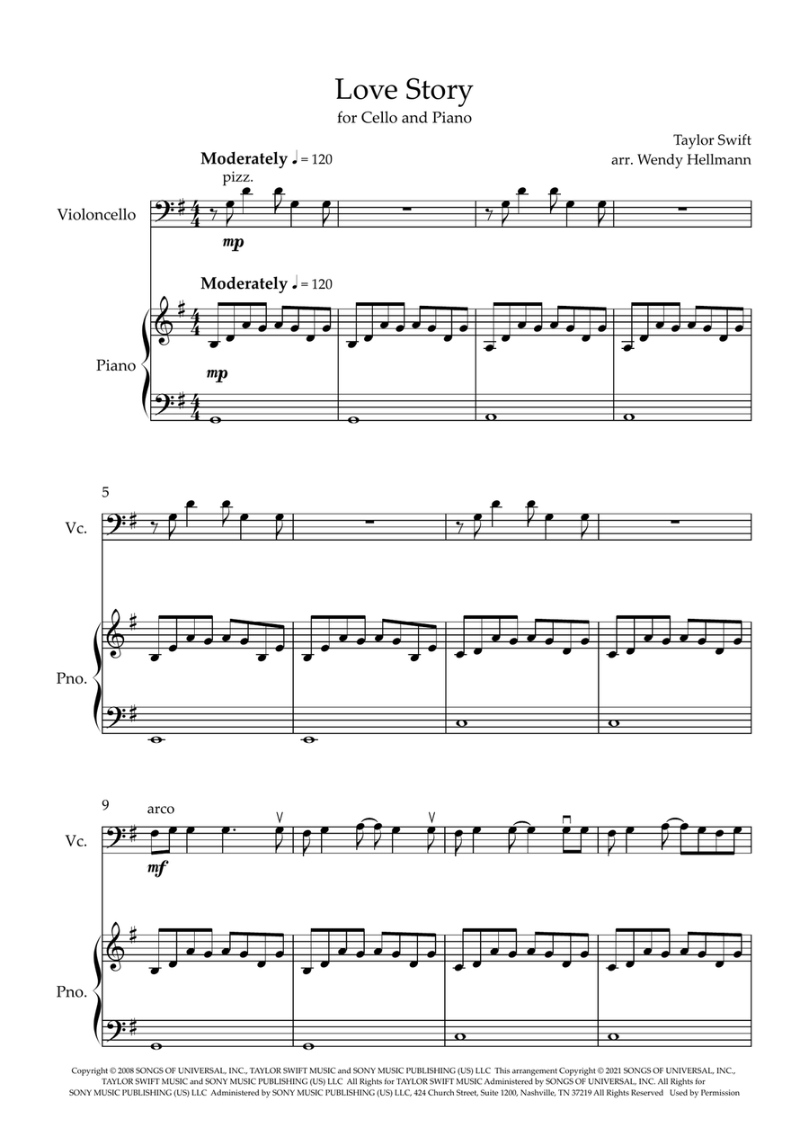 Love Story Piano scores gallery preview page 1
